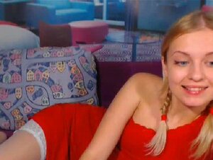 Heiße blonde Babe Webcam Masturbation, zierliche Blondine in ihren