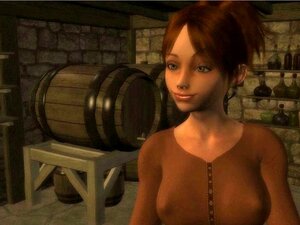 3D-Anime-Shemale-Dreier wird tittygefickt und ins Glas gespritzt.