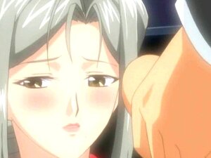 Anime-Lehrer reibt einen Schwanz. Süße Babe zieht sich aus und