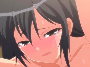 Unzensierte Anime-Hentai-Sexszene. Großtittige Milf-Lehrerin Blowjob