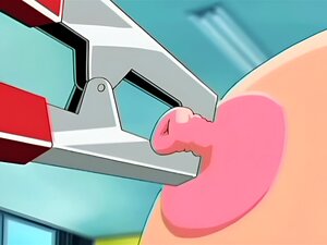 Großbusige Anime-Schülerin kneift sie