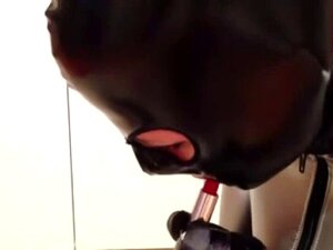 Latex Catsuit Silber + Maske + Korsett