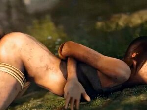 Lara Croft wird gefesselt und im Doggystyle gefickt. Großer Arsch