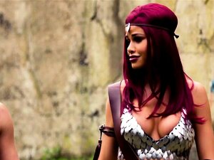 Jessa Rhodes in roter Jungfrau und DP XXX Parodie