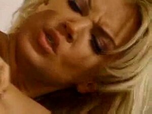 Lesbiennes schuren op een dubbelzijdige dildo. Lesbiennes schuuren op