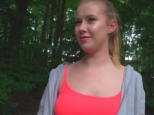Curvy Europese jogger getrokken buiten voor pov pussyfucking en