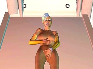 3D-Emo-Babe fickt und dildot ihre Muschi. Atemberaubende