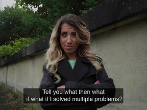 Mager amateur babe in panty geneukt 4 geld door vreemdeling