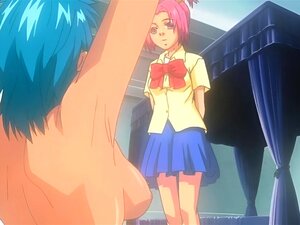 Gebundenes Mädchen in einer lesbischen Hentai-Szene