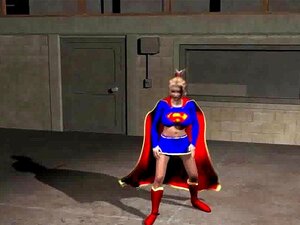 Foxy 3D-sarjakuva Supertyttö ratsastaa kivikovalla kyrvällä