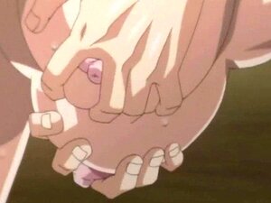 Schöne Anime-Rothaarige nimmt einen großen Schwanz. Schöne