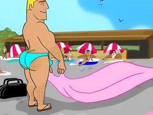 Desenho Gay Animado na Praia com Bundudo. Schau dir Desenho Gay